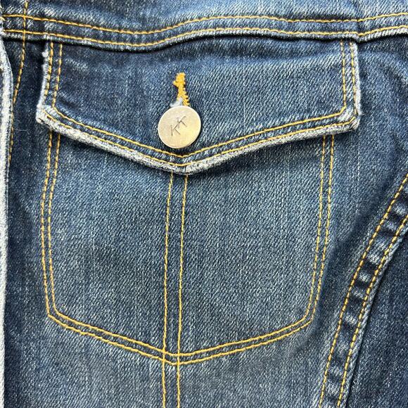 Karen Kane Denim Jean Jacket Women's Size M Blue Long Sleeve Casual Normcore - Picture 3 of 11